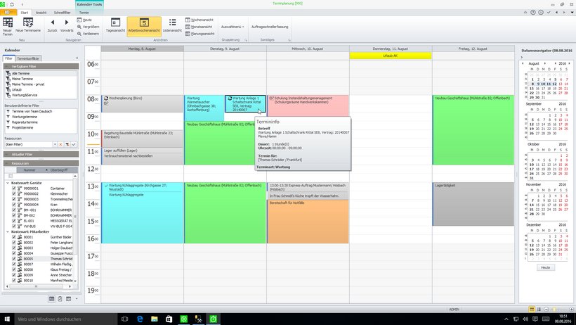 Sage 50 Handwerk – Terminplanung